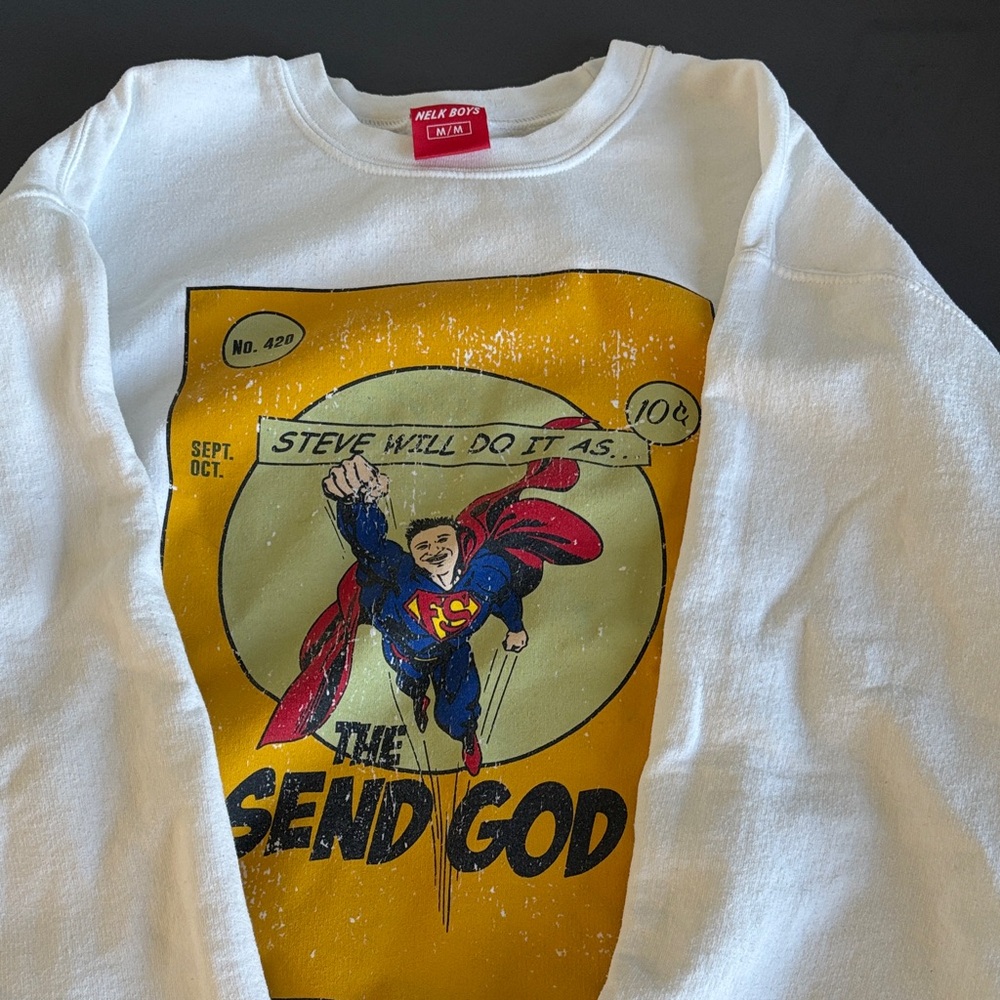 Nelk Boys White Superhero Graphic SweatShirt